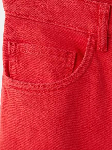 Mango Low Rise Wide Leg Jeans, Red - view 2, Red