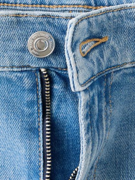 Mango Studded Mid Rise Wide Leg Jeans, Blue - view 2, Blue