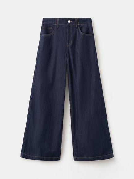 Mango High Rise Wide Leg Jeans, Blue, Blue