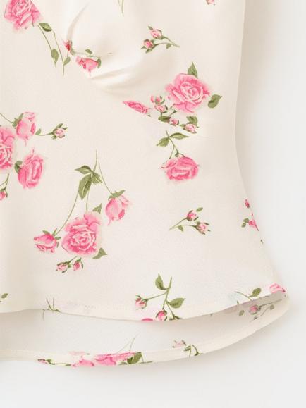Mango Floral Sleeveless V-Neck Blouse, Cream - view 2, Cream