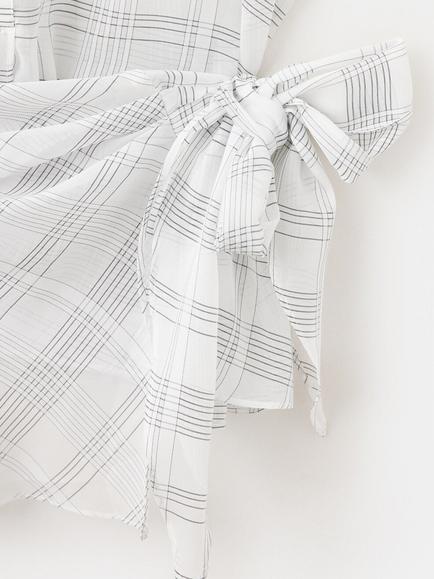 Mango Check Draped Shirt, Raw - view 2, Raw