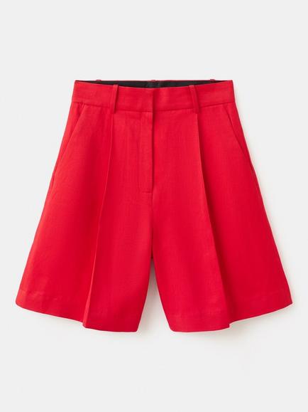 Mango High Rise Tailored Shorts, Red