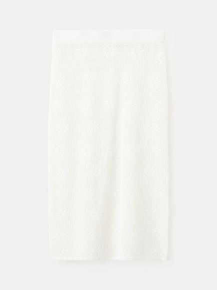 Mango Floral Crochet Midi Skirt, White, White