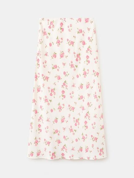 Mango Floral Midi Skirt, Cream, Cream