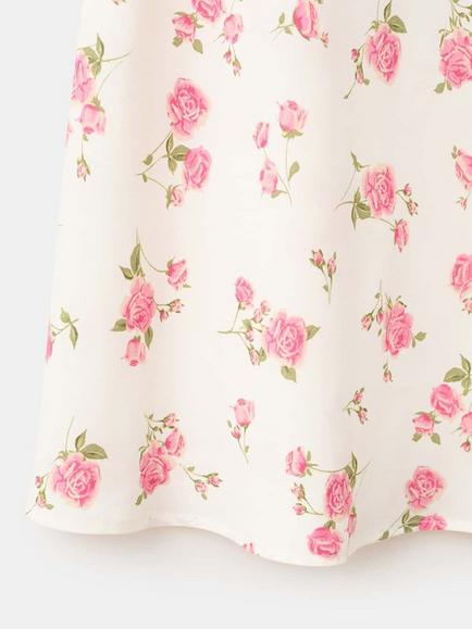 Mango Floral Midi Skirt, Cream - view 2, Cream