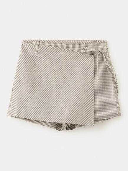 Mango Check Wrap Skort, Raw, Raw