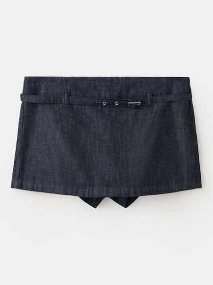 Mango Belted Denim Skort, Soft Denim, Soft Denim