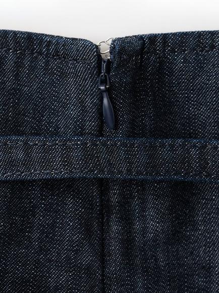 Mango Belted Denim Skort, Soft Denim - view 2, Soft Denim