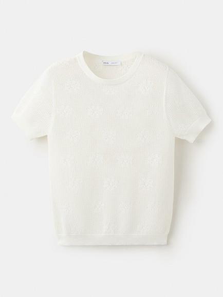 Mango Jersey Knit Top, White, White