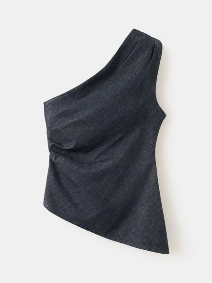 Mango Sleeveless Denim Top, Soft Denim, Soft Denim