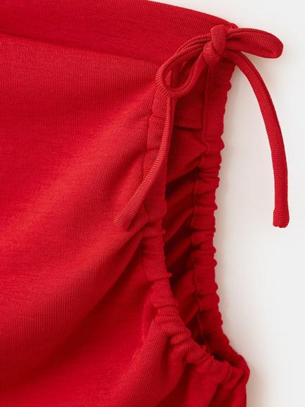 Mango Asymmetric Ruched Sleeveless Top, Red - view 2, Red