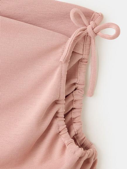 Mango Asymmetric Sleeveless Ruched Jersey Top, Pink - view 2, Pink
