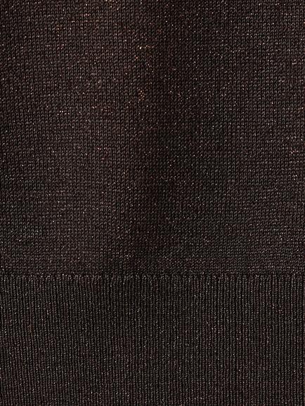 Mango Knit Jersey Boat Neck Top - view 2, Chocolate