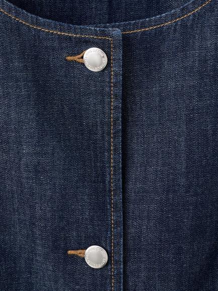 Mango Denim Button Front Vest, Soft Denim - view 2, Soft Denim