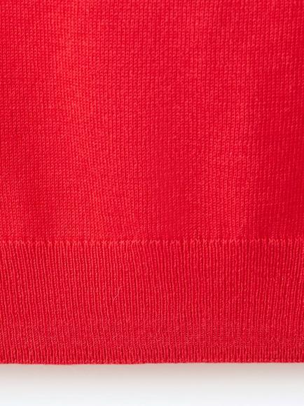 Mango Fine Knit Round Neck Top - view 2, Red