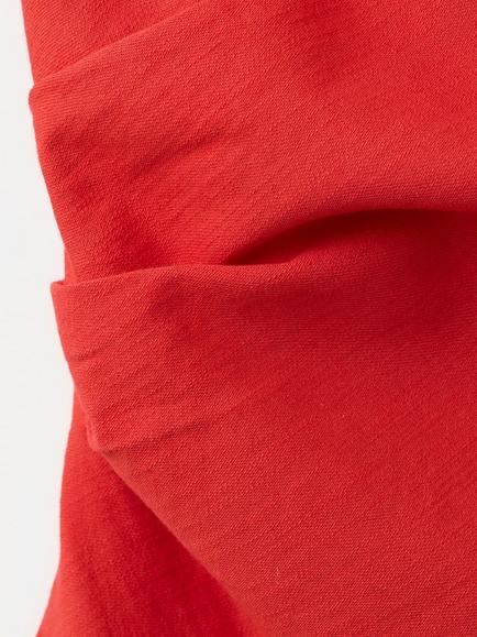 Mango Asymmetric Ruched Top, Red - view 2, Red
