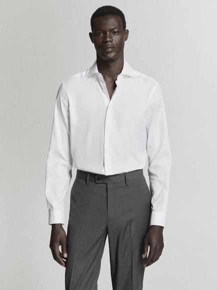 Mango Cotton Slim Fit Shirt, White, White