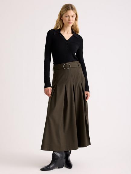 Albaray Mini Checked Pleated Skirt, Brown, Brown