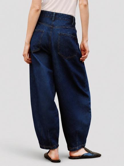 Albaray Cotton Balloon Jeans, Indigo - view 2, Indigo