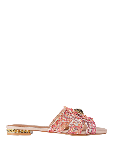Kurt Geiger London Chelsea Woven Flat Sandals, Pink, Pink