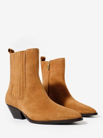 Mint Velvet Tate Suede Ankle Boots, Camel - view 2, Camel