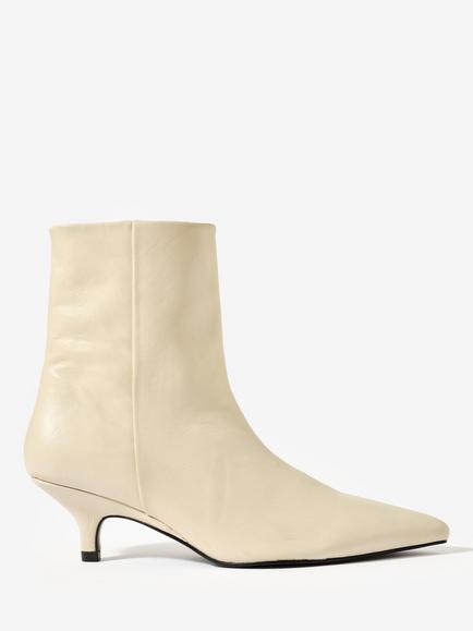 Mint Velvet Ashley Leather Kitten Heel Ankle Boots, White