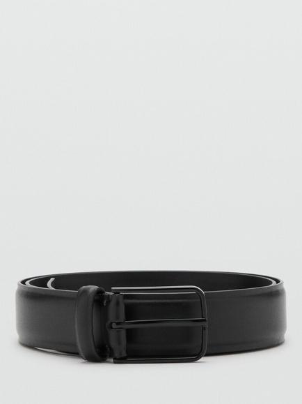 Mango Leather Belt, Black, Black