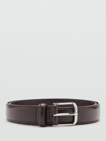 Mango Leather Mens Belt, Brown, Brown