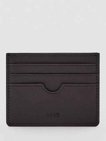 Mango Card Holder, Black, Brown