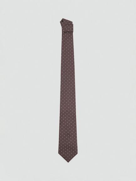 Mango Silk Blend Micro Dot Tie, Navy, Chocolate
