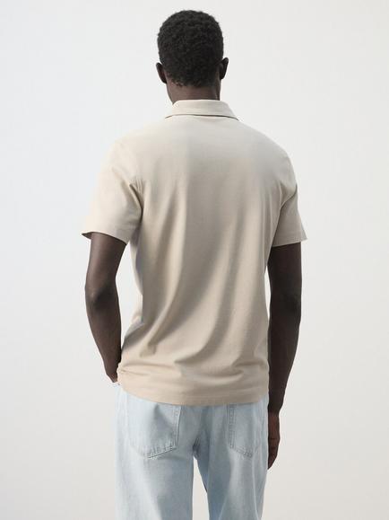 Mango Slim Fit Cotton Blend Polo Shirt, Ivory - view 2, Ivory
