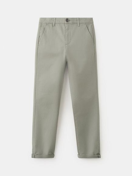 Mango Kids' Cotton Blend Chinos, Khaki