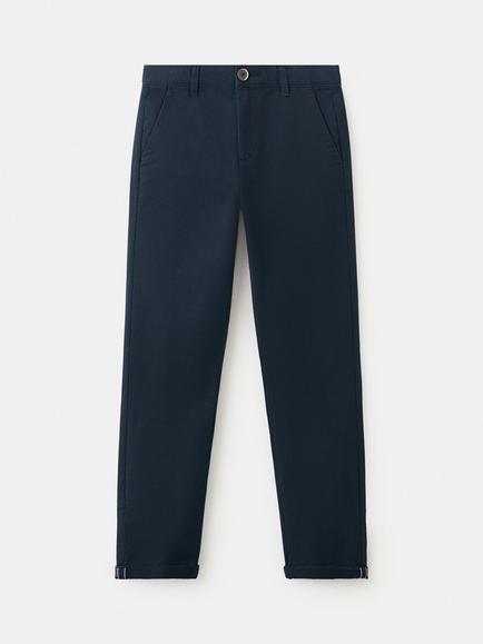 Mango Kids' Cotton Blend Chinos, Navy
