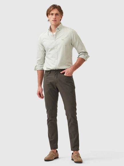 Rodd & Gunn Oxford Bayshore Gingham Check Cotton Shirt, Sage - view 2, Sage