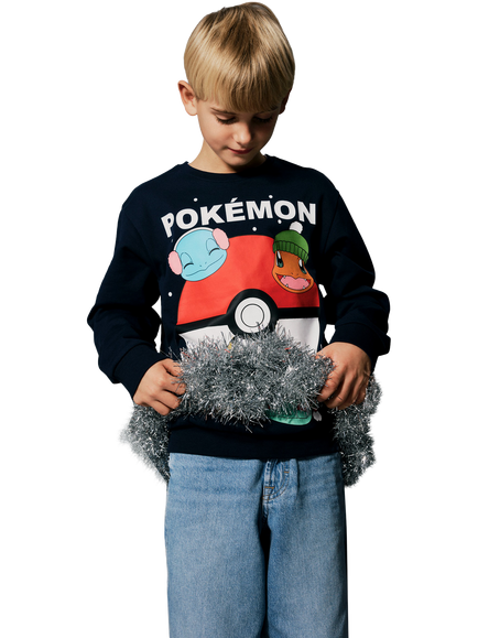 NAME IT Kids' Pokémon Christmas Jumper, Navy Blazer, Navy Blazer