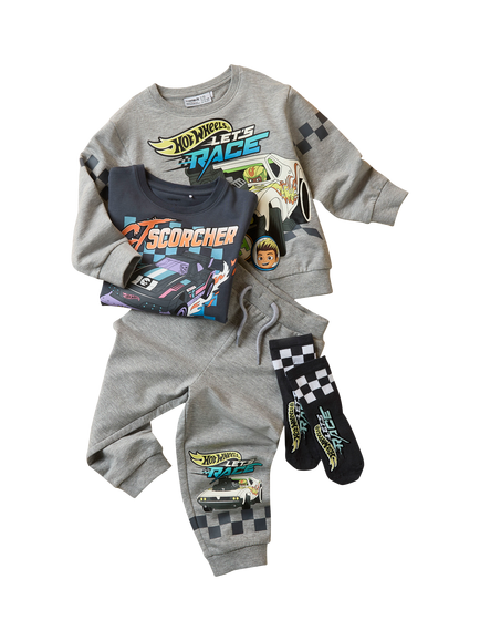 NAME IT Kids' Hot Wheels Long Sleeve T-Shirt, Ombre Blue - view 2, Ombre Blue