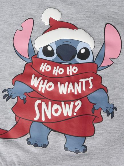 NAME IT Kids' Stitch Christmas Jumper, Grey Melange - view 2, Grey Melange