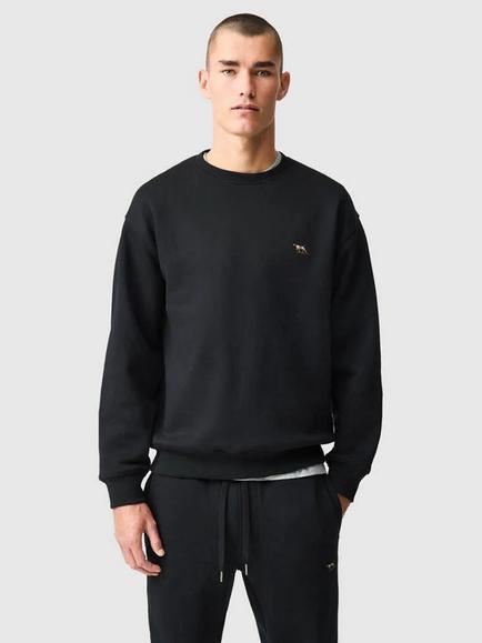 Rodd & Gunn Otago Crew Neck Cotton Blend Sweatshirt, Noir