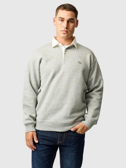 Rodd & Gunn Otago Cotton Blend Rugby Shirt, Slate