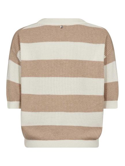 MOS MOSH Mmpinna Striped V-Neck Jumper, Cream - view 2, Cream