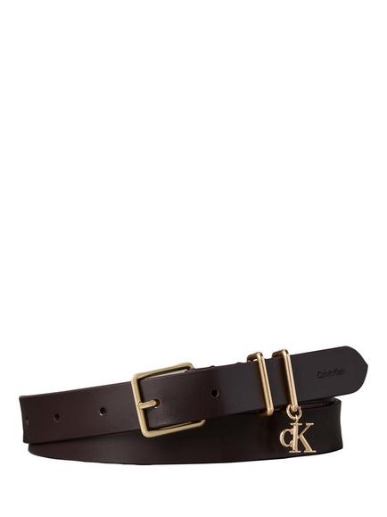 Calvin Klein Leather Signature Logo Charm Belt, Multi