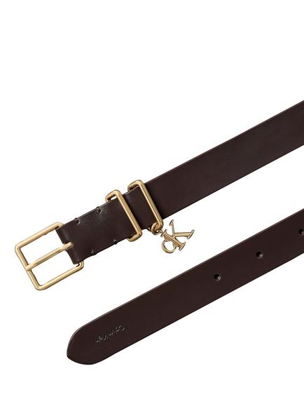Calvin Klein Leather Signature Logo Charm Belt - view 2, Multi