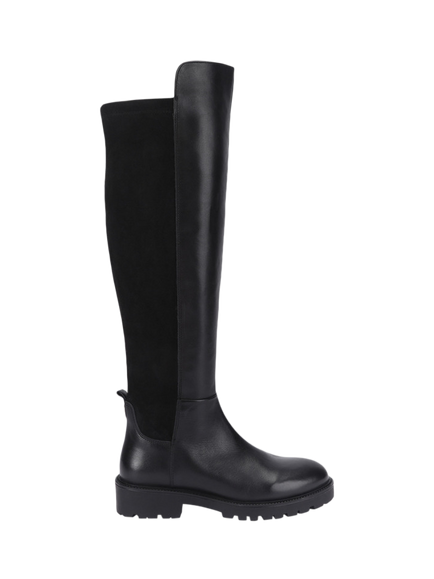 Carvela Amara 50/50 Leather Blend Knee High Boots, Black, Black