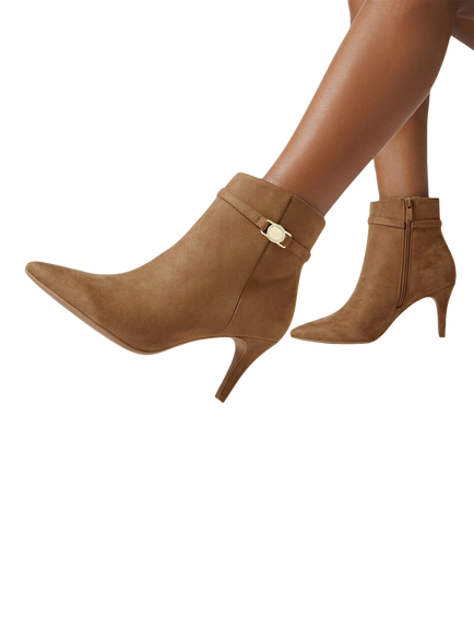 Carvela Flute Coin Heeled Shoe Boots, Taupe - view 2, Taupe