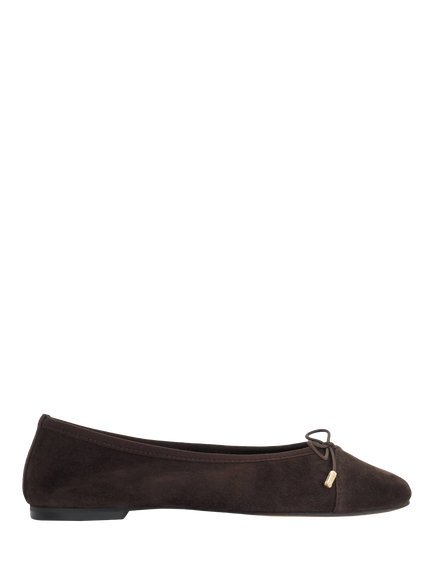 Dune London Haliah Suede Ballet Flats, Brown, Brown