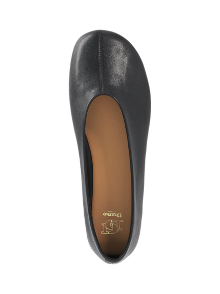 Dune London Highway Leather Ballet Flats - view 2, Black