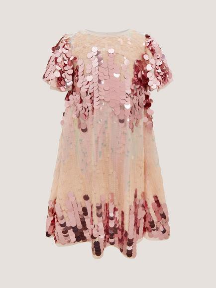 Monsoon Kids' Ombre Sequin Party Dress, Multi - view 2, Multi