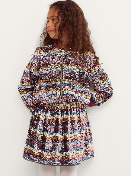 Monsoon Kids' Sequin Party Skirt, Multi, Multi