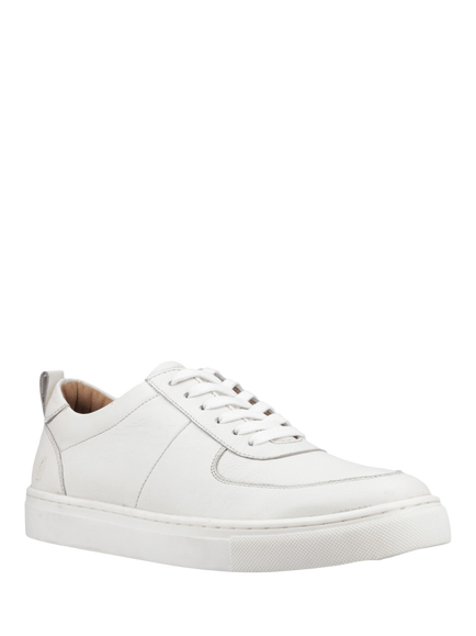 Hush Puppies Ciro Leather Lace Up Trainers - view 2, White