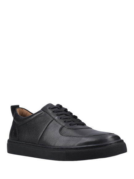 Hush Puppies Ciro Leather Lace Up Trainers - view 2, Black